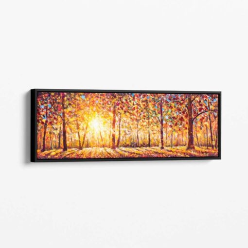 1 38 لوحة جدارية - غروب الشمس بين أشجار الخريف