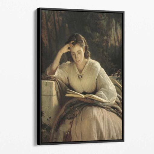 1 54 لوحة جدارية - فتاة تقرأ كتاب