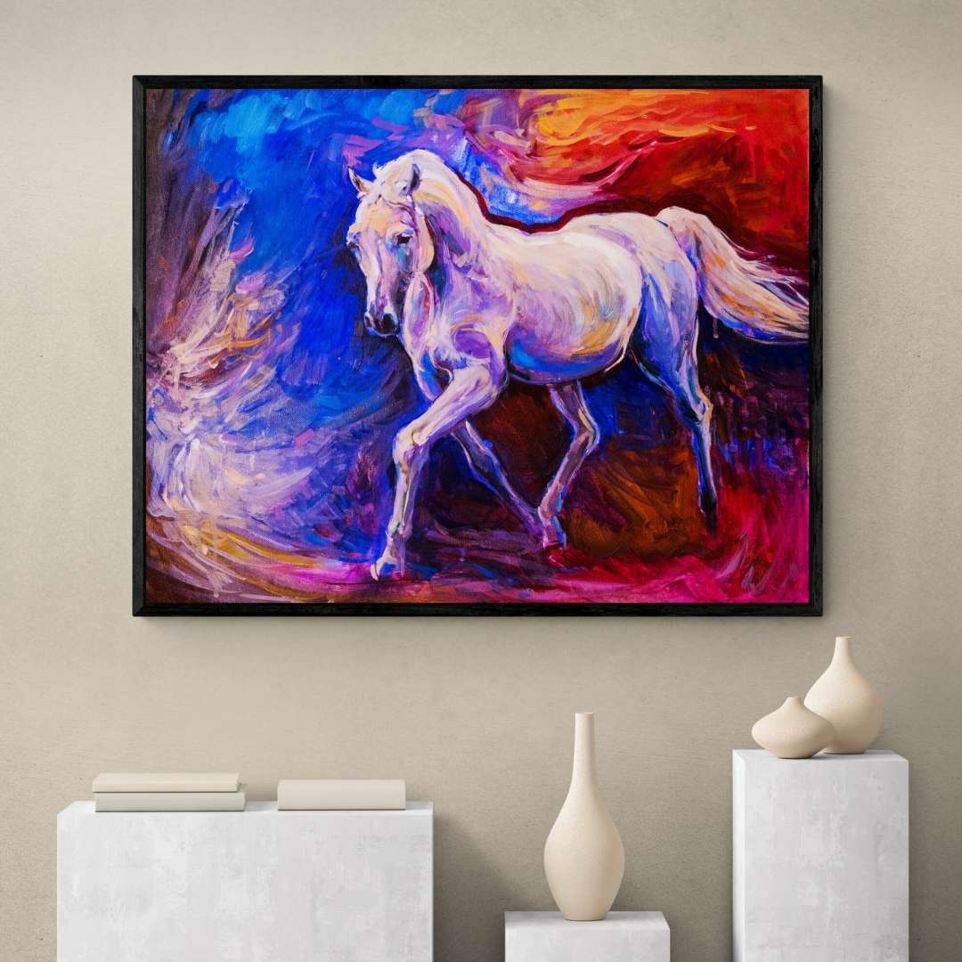 لوحة جدارية – حصان ابيض