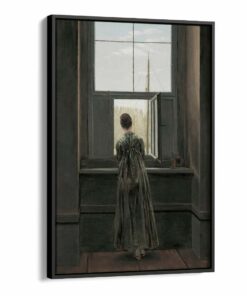 لوحة جدارية – فتاة تنظر من الشرفة