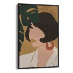 لوحة جدارية – فن بوهيمي امراة تنظر جانباً (5)