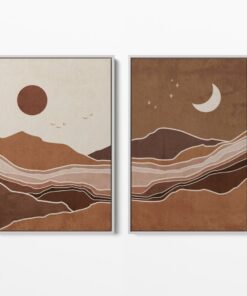 لوحة جدارية مقسمة – فن بوهيمي ليل الصحراء ونهارها