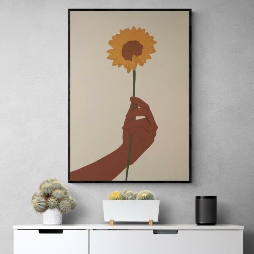 38 1 لوحة جدارية - فن بوهيمي دوار الشمس