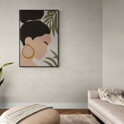 40 1 لوحة جدارية - فن بوهيمي امراة تنظر جانباً (3)