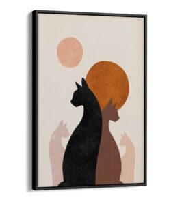 لوحة جدارية – فن بوهيمي قطط