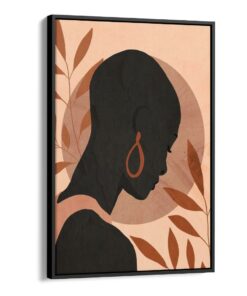 لوحة جدارية – فن بوهيمي امراة تنظر جانباً