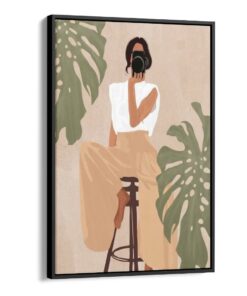 لوحة جدارية – فن بوهيمي امرأة تلتقط صور