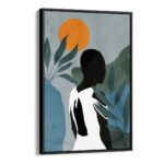 لوحة جدارية – فن بوهيمي امراة تنظر إلى الخلف