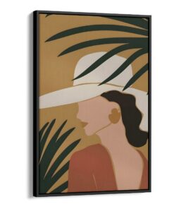 لوحة جدارية – فن بوهيمي امراة تنظر جانباً (6)