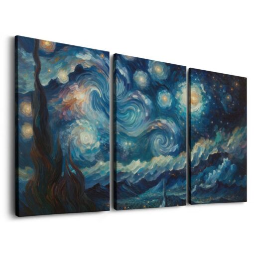 5 لوحة جدارية مقسمة -ليلة السحر الكوني