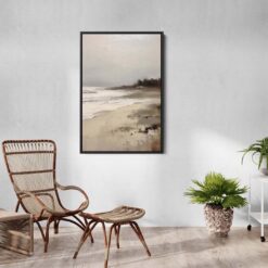 LG14 a painting of a beach looking toward the ocean foggy morni cfbfc08a 5c7e 468a af95 b5d214226185 60 90 room 2 لوحة جدارية - هدوء الشاطئ