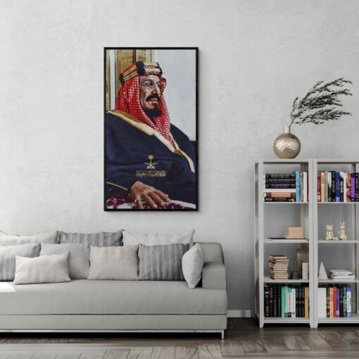 24hgfbvn لوحة جدارية - الملك عبدالعزيز